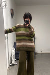 SWAYING/KNIT Mohair Gradient Straight Pants SW212XZ38 Green